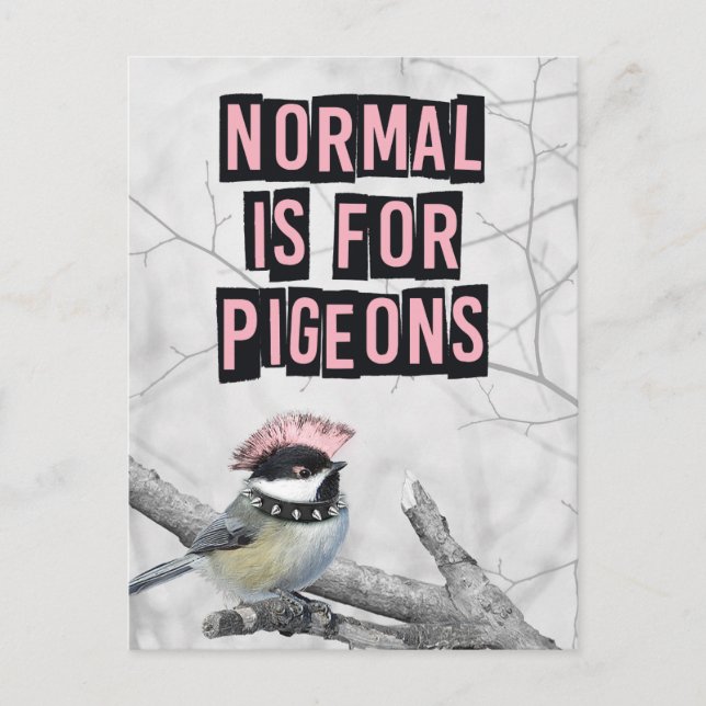 Alternative Punk Bird Anti Conformity Postkarte (Vorderseite)