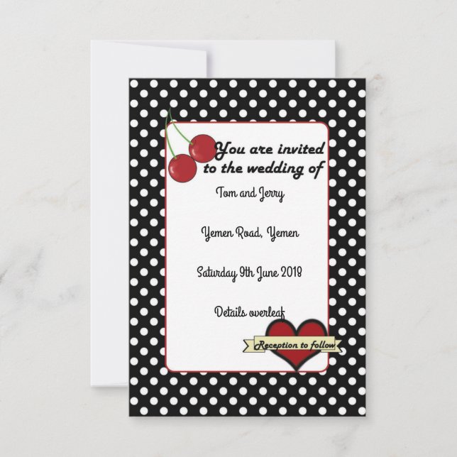 Alternative Rockabilly Wedding Invite Einladung (Vorderseite)