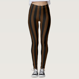 Alternative schwarz dunkelbraun gestreift leggings