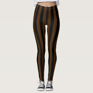 Alternative schwarz dunkelbraun gestreift leggings