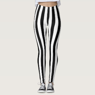 Alternative Schwarz-weiße vertikale Streifen Leggings