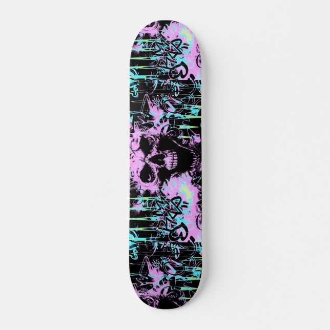 Alternative Skull-Graffiti-Skateboard Skateboard (Vorne)