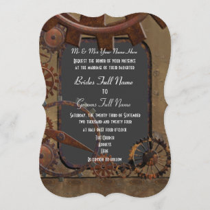 Alternative Steampunkehe Einladung