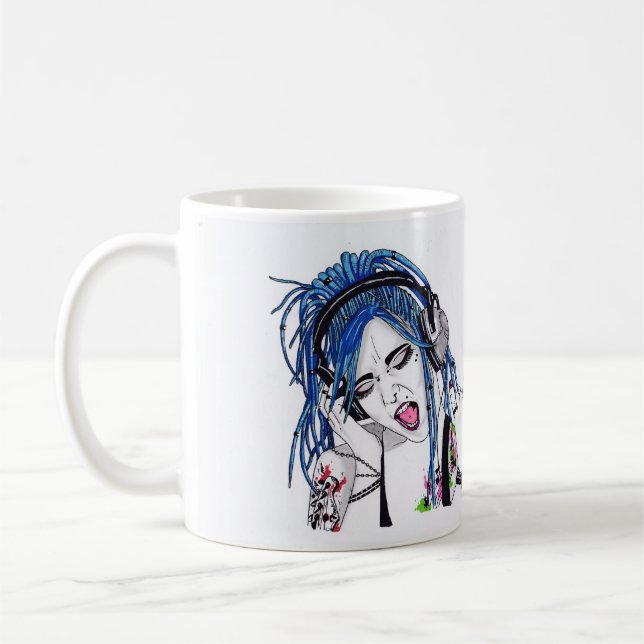 Alternative tätowierte Dreadlock Mädchen-Tasse Tasse (Links)