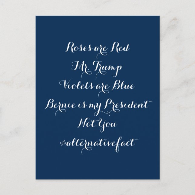 Alternative Tatsache: Bernie ist mein Präsident Postkarte (Vorderseite)