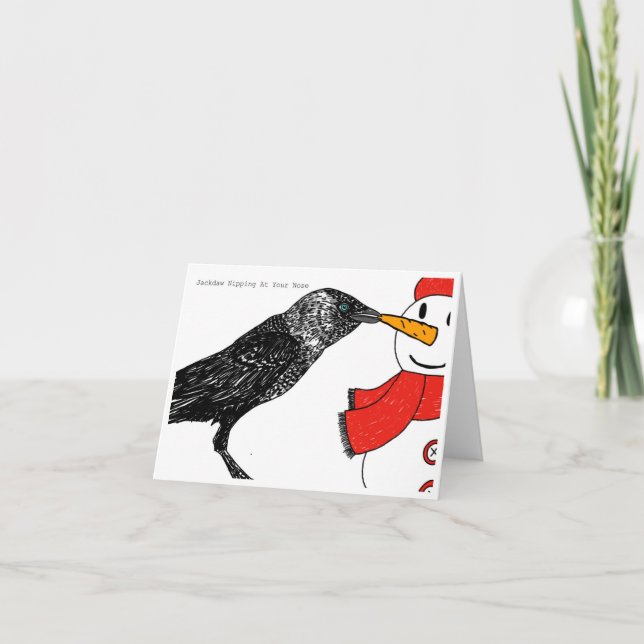 Alternative Weihnachtskarte - Jackdaw Feiertagskarte (Vorderseite)
