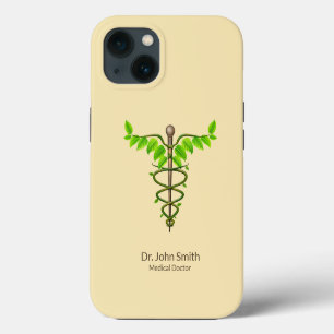 Alternativer Medizinischer Caduceus Grüne Blätter  iPhone 13 Hülle