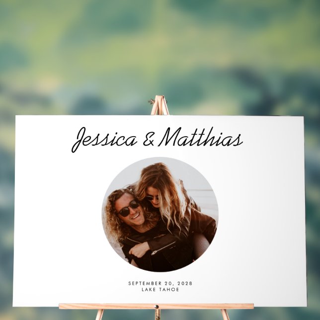 Alternatives Circle-Foto für Hochzeitgäste Acrylschild (Neutral)