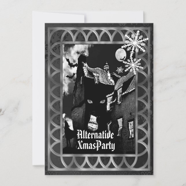 Alternatives gotisches Weihnachten Einladung (Vorderseite)