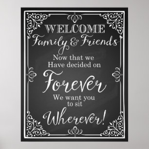 Alternatives Hochzeitssitzschild Chalkboard Poster