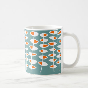 Alternatives Leaf - Weiß & Orange auf Grün 669999 Kaffeetasse