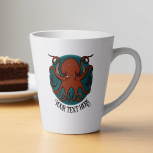 Alternatives Logo Roter Oktopus Fügen Sie Ihre Tex Milchtasse