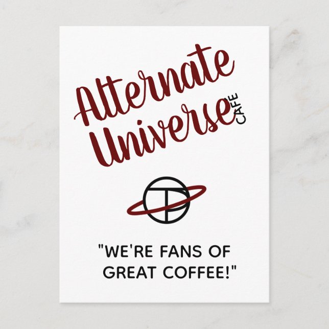 Alternatives Universe Café Postcard Postkarte (Vorderseite)