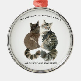 Alternder Humor für Katzen liebende Freunde Eheman Ornament Aus Metall