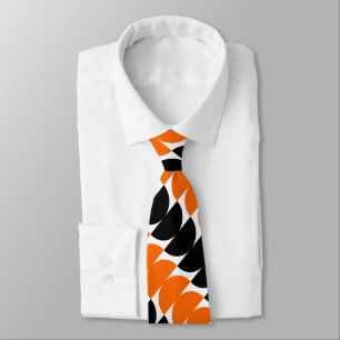 Alternierende Crescents 02a - Orange und Schwarz Krawatte