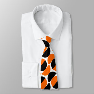 Alternierende Crescents 07a - Orange und Schwarz Krawatte