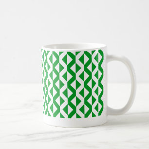 Alternierende Zickzacks - Grasgrün und Weiß Tasse