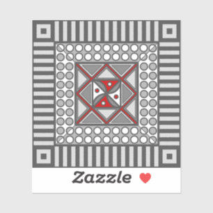 Alternierender geometrischer Konturaufkleber Aufkleber