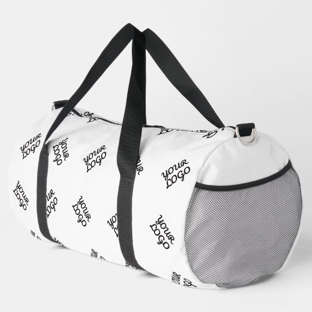 Alternierendes Geschäftslogo oder Bildmuster | Wei Duffle Bag (Rechte Ecke)