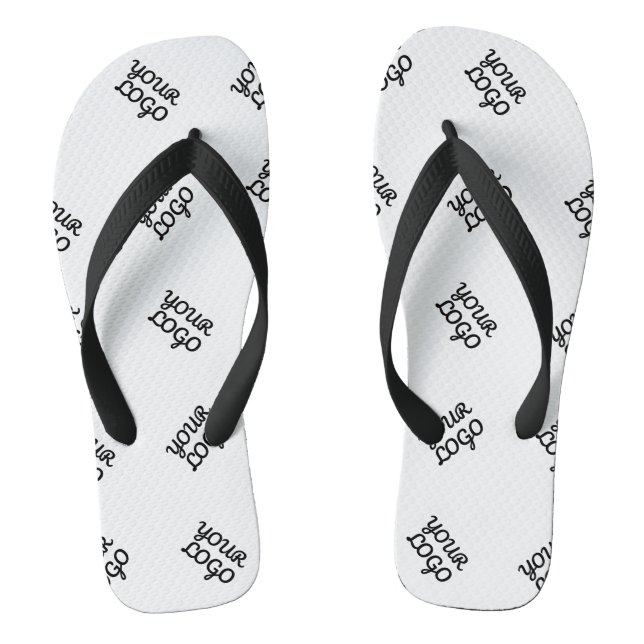 Alternierendes Geschäftslogo oder Bildmuster | Wei Flip Flops (Fußbett)
