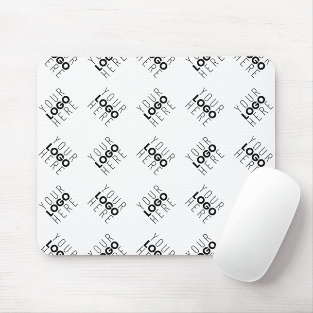 Alternierendes Geschäftslogo oder Bildmuster | Wei Mousepad (Mit Mouse)