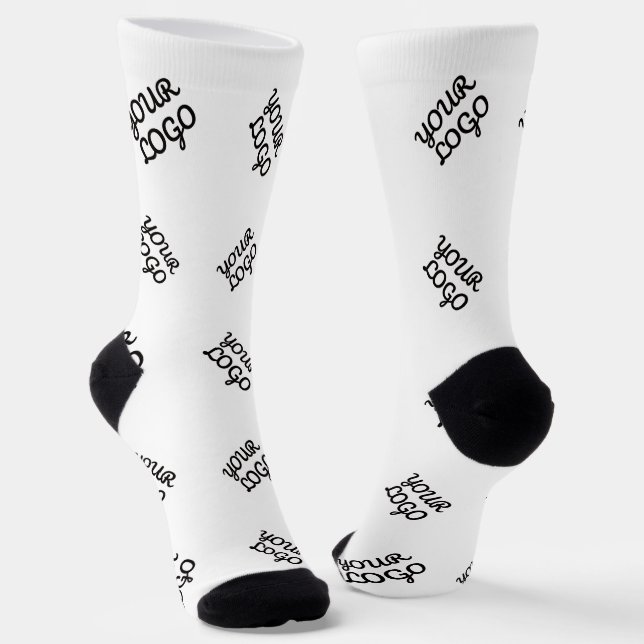 Alternierendes Geschäftslogo oder Bildmuster | Wei Socken (Gewinkelt)