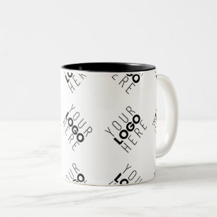 Alternierendes Geschäftslogo oder Bildmuster Wei Zweifarbige Tasse