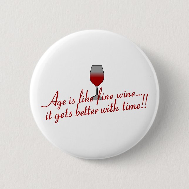 Alters-feiner Wein Button (Vorderseite)