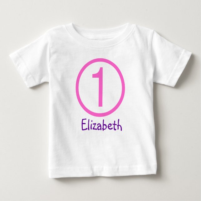 Alters-und Namen-kundengerechtes 1. Baby T-shirt (Vorderseite)