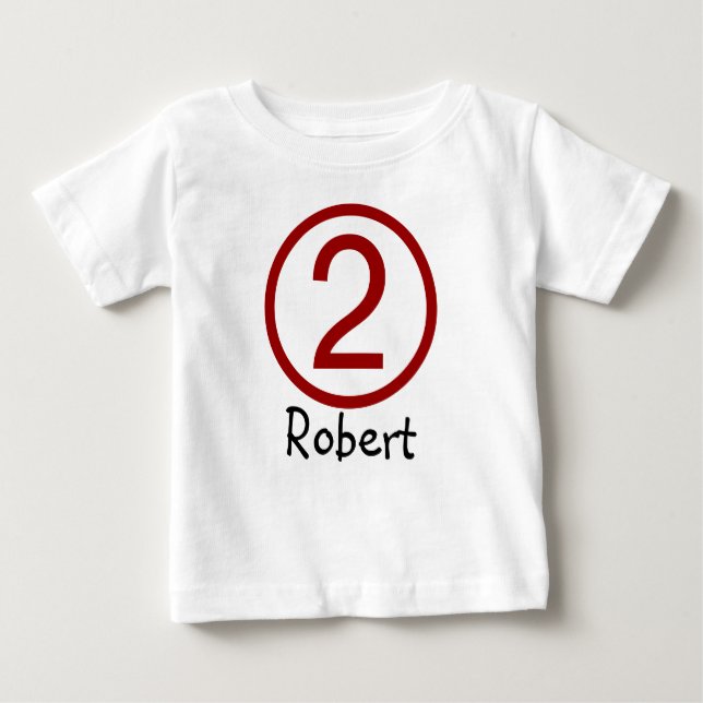 Alters-und Namen-kundengerechtes 2. Baby T-shirt (Vorderseite)