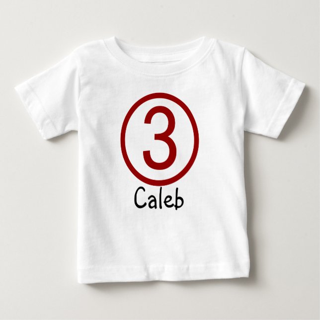 Alters-und Namen-kundengerechtes 3. Baby T-shirt (Vorderseite)
