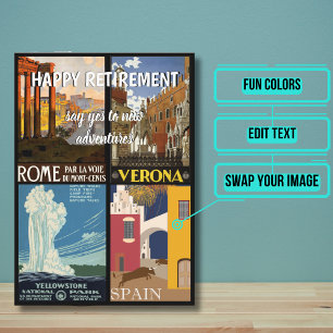 Altersabenteuer Vintage Travel Posters Karte