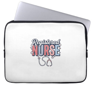 Altersgerechtes Krankenpfleger-Vektor-Shirt-Design Laptopschutzhülle