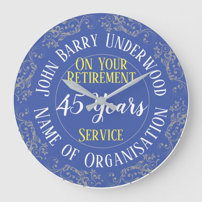 Altersgeschenk mit bestellten Jahren Große Wanduhr (Vorderseite)