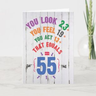 Altersgleichungsmeilenstein 55 - Geburtstag Karte