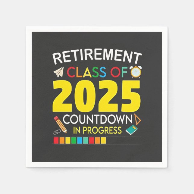 Altersklasse 2025 Countdown im Prozess Serviette (Vorderseite)