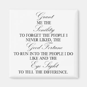 Altersschwächegebets-Quadratmagnet Magnet