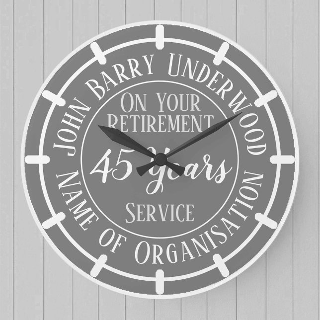 Altersvorsorge Geschenk mit Jahren serviert große  Große Wanduhr (Von Creator hochgeladen)