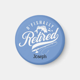 Altersvorsorge Geschenke. Fischer/Frau. Bearbeitba Magnet