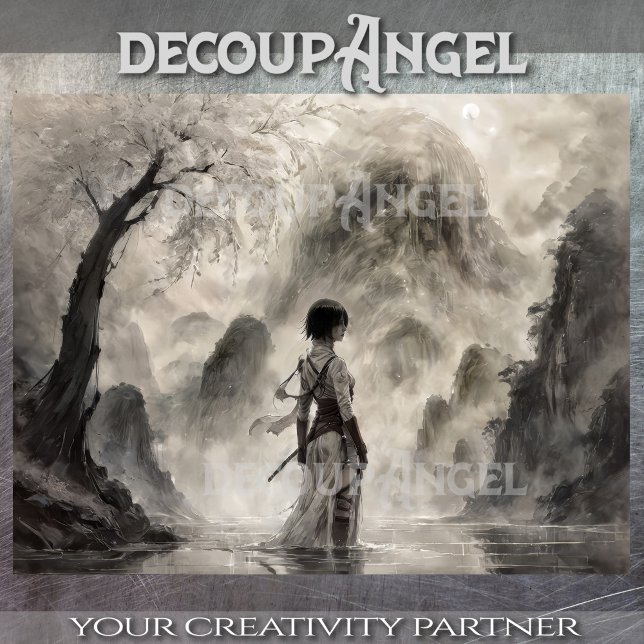 Altertümlicher asiatischer Krieger - Decoupage - Seidenpapier (Von Creator hochgeladen)