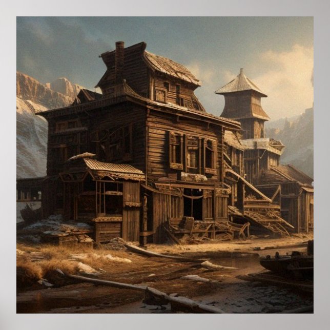 Altes Abandoned 19 Jahrhundert Salon schöne Poster (Vorne)