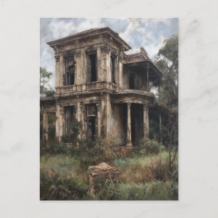 Altes abandoned Rural Managers House Postkarte