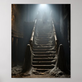 Altes abandoniertes Haus Spooky Geister auf den Tr Poster