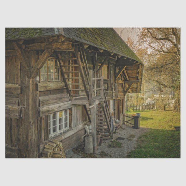 Altes, abgebrochenes Zuhause-Dekoupage-Tissue-Papi Seidenpapier (Vorderseite)