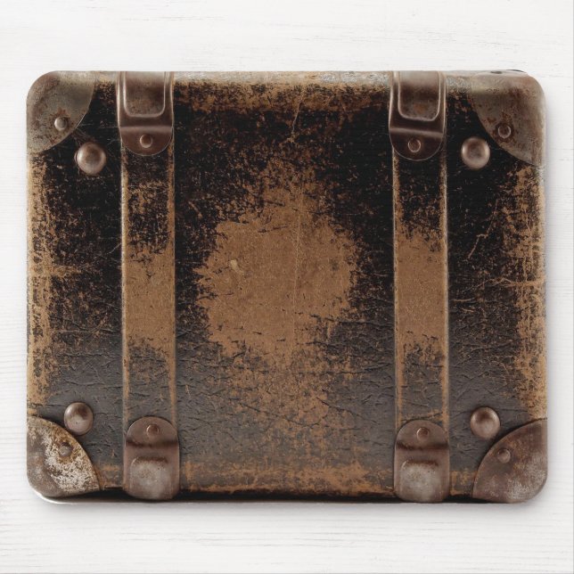 Altes abgenutztes Ledergepäck Mousepad (Vorne)