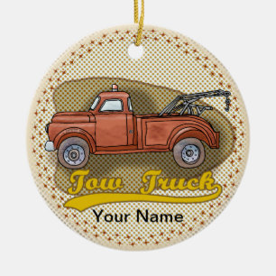 Altes Abschleppwagen-Ornament Keramik Ornament