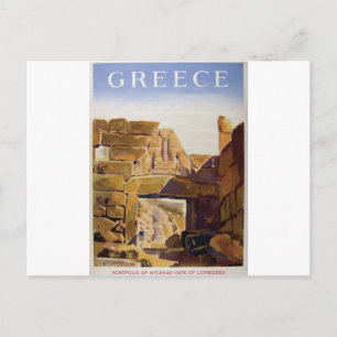 Altes Advert Griechenland Mycenae Tor von Lionesse Postkarte