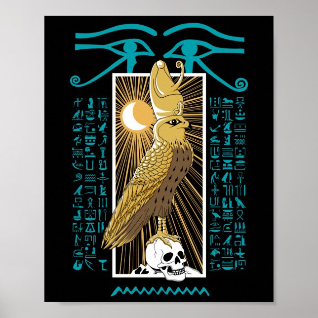 Altes Ägypten Falcon God Horus Poster (Vorne)