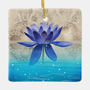 Altes Ägypten Gestyled Magic Blue Lotus Blume Keramikornament