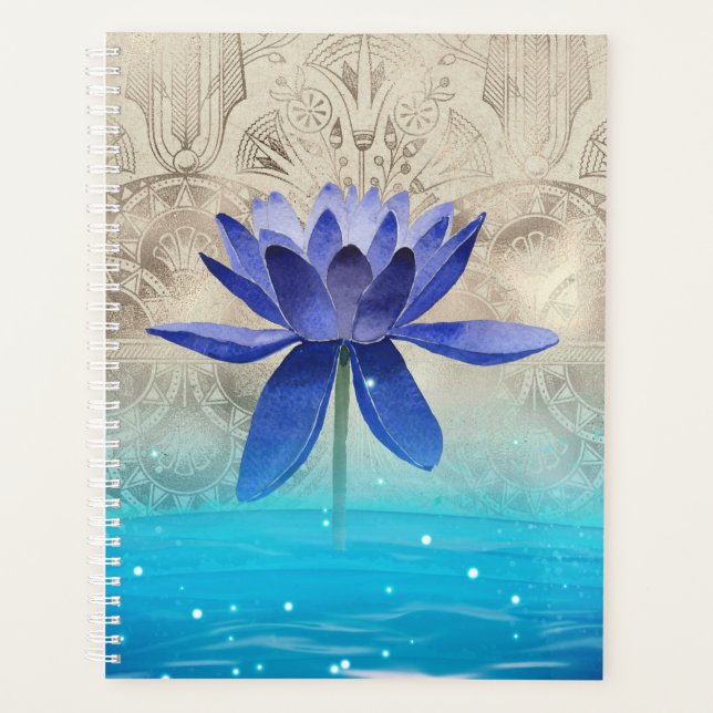 Altes Ägypten Gestyled Magic Blue Lotus Blume Planer (Vorderseite)